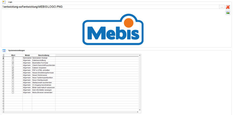 Mebis Einstellungen Allgemein System Connedata